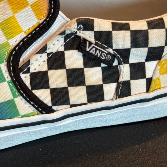 Rainbow Check Vans Slip-On | Youth 5Y Happy Pride Month!  fit ladies 7 - Picture 5 of 8